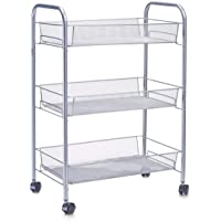 Zeller 17720 Carrito con Bandejas- Mesh- Gris- 44x26x62.5 cm